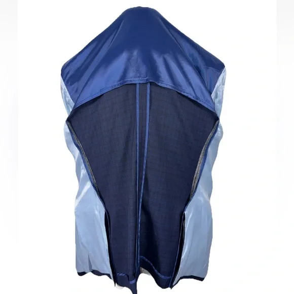 NWT KENNETH COLE CHILLFLEX BLUE CHECK HALF LINED PEAK LAPEL BLAZER 48R - Picture 5 of 13